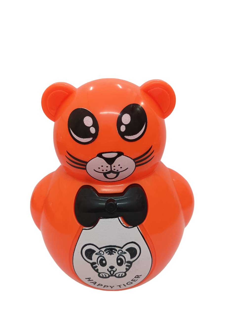 Gooyo GY-112R Push and Shake Cute Tumbler Roly Poly | Infant Roly Poly with Music Effect for Kids/Babies/Girls/Boys | Orange Color, Power Source: Button Cell Batteries (Included)