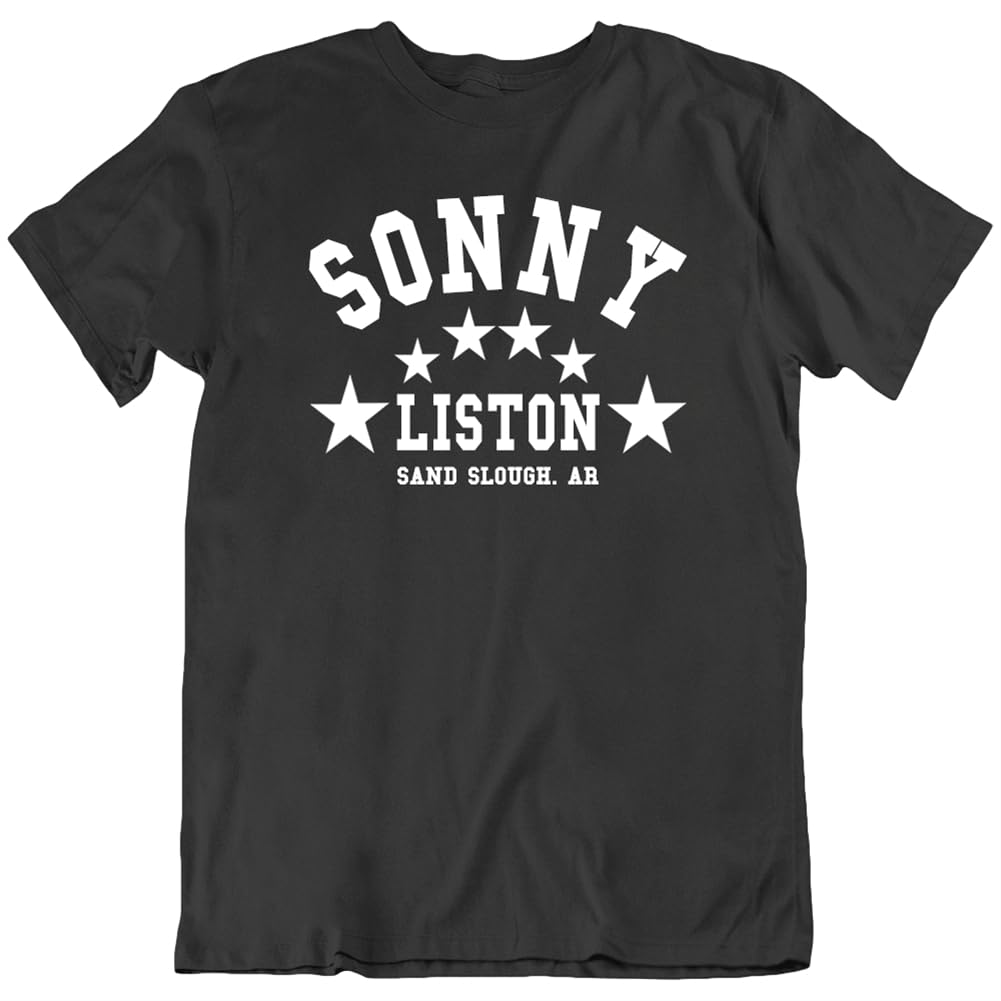 Cgqzapibv Men's Black Sonny Liston Boxing T-Shirt Tee Training Gym Knockout