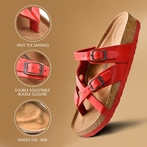 Image of AEROTHOTIC Recovery Slides for Women Cork Footbed Adjustable Straps Sandals