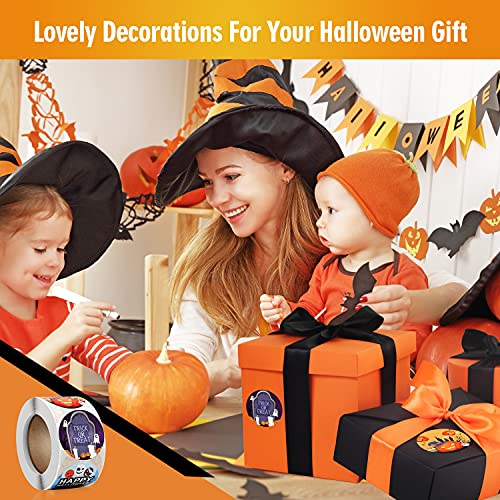 Dongpong Halloween Stickers Roll Happy Halloween Stickers For Kids Adults Teens 500 Pcs Halloween Stickers For Treat Bags Goodie Bags Round Halloween Party Favors Decoration (1.5 Inch Large) #TOP7