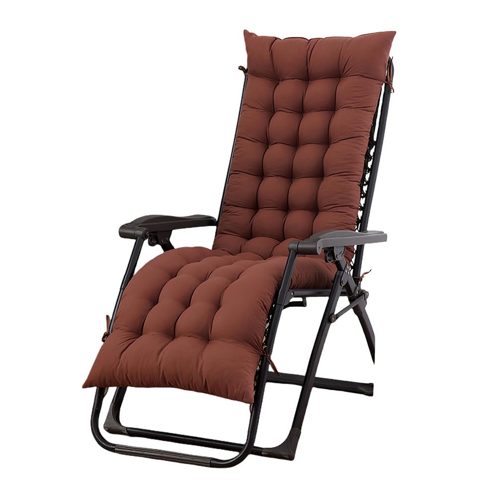 Outdoor ge Gartenliegestuhl für Balkon & Terrasse Relaxliege mit Kissen (Kaffee 40x110cm) – Perfekt für Garten & Freizeit