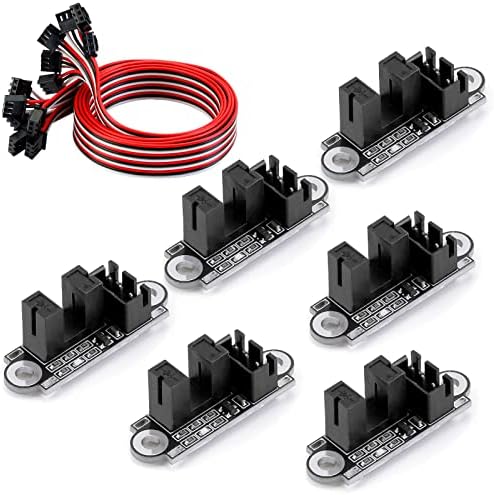 MakerHawk 6pcs Optical Endstop with 1M Cable Optical Switch Sensor Photoelectric Light Control Optical Limit Switch Module for 3D Printer