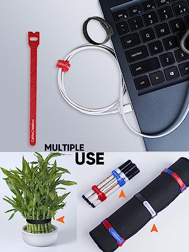 Image of CableCreation Cable Ties 60Pcs,Reusable Fastening Cables Management,Nylon Wire Organizer Cord,Adjustable Tie Wrap Organiser,Self Adhesive Cable Straps,Multi-Colored (30Pcs x 6 Inch /30Pcs x 8.7 Inch)