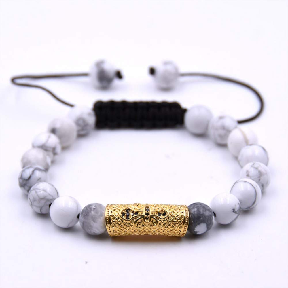 Pulsera de Piedra, Brazalete de Piedra Natural, Tubo Turquesa con Tubo Curvo de Micro incomposición Joyas de Pulsera, Accesorios de Ropa Personalizados