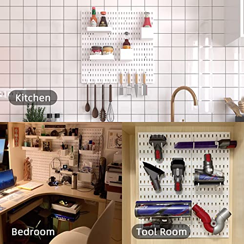 Haiice 15Pcs White Pegboard Wall Organizer, 21" X 21" Wall Mount Display Peg Board, Desk Pegboard Plastic Panels Kit For Craftroom, Workbench, Design Studio, Or Gameroom #TOP7