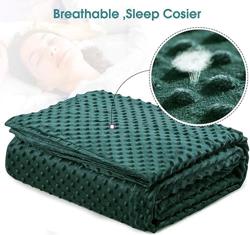 Image of Acdyion Weighted Blankets Removable Duvet Cover for Adults Twin Size (48 inchx72 inch),Heavy Blanket Duvet Cover with Soft and Comfort Minky with 12 Ties,Machine Washable Soft Weighted Blanket Cover (Green)