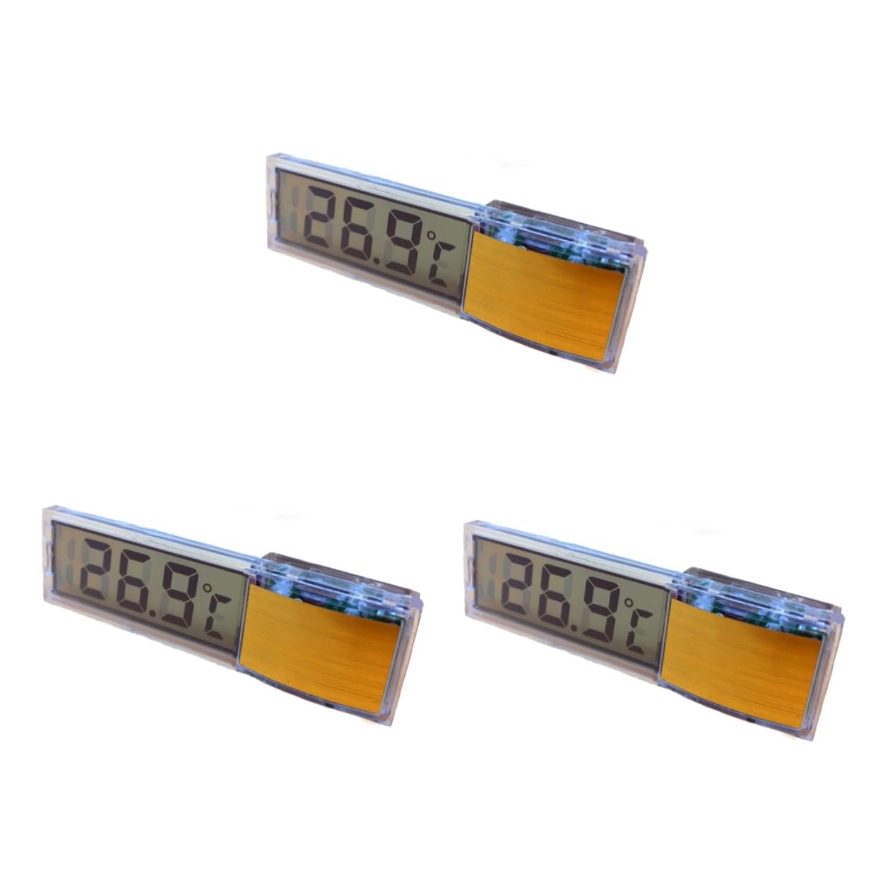 FOMIYES 3pcs Digital Fish Tank Thermometer Aquarium Water Temp Meter Abs Thermometer Easy LCD Display