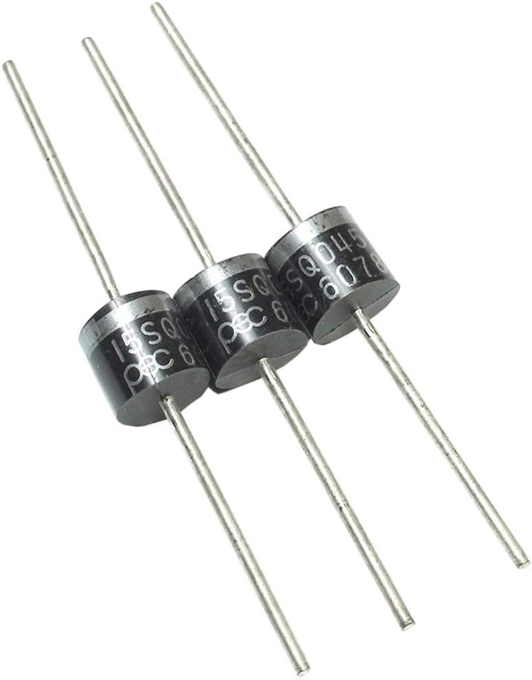 Birsppy 15amp Diode Axial Schottky Blocking Diodes for Solar Cells Panel,15SQ045 Schottky Diodes 15A 45V (Pack of 10pcs)…