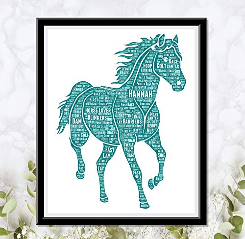 Loveshineflair Personalized Horse Lover Equestrian Gift Word Art Wall Room Decor Prints thumb #7