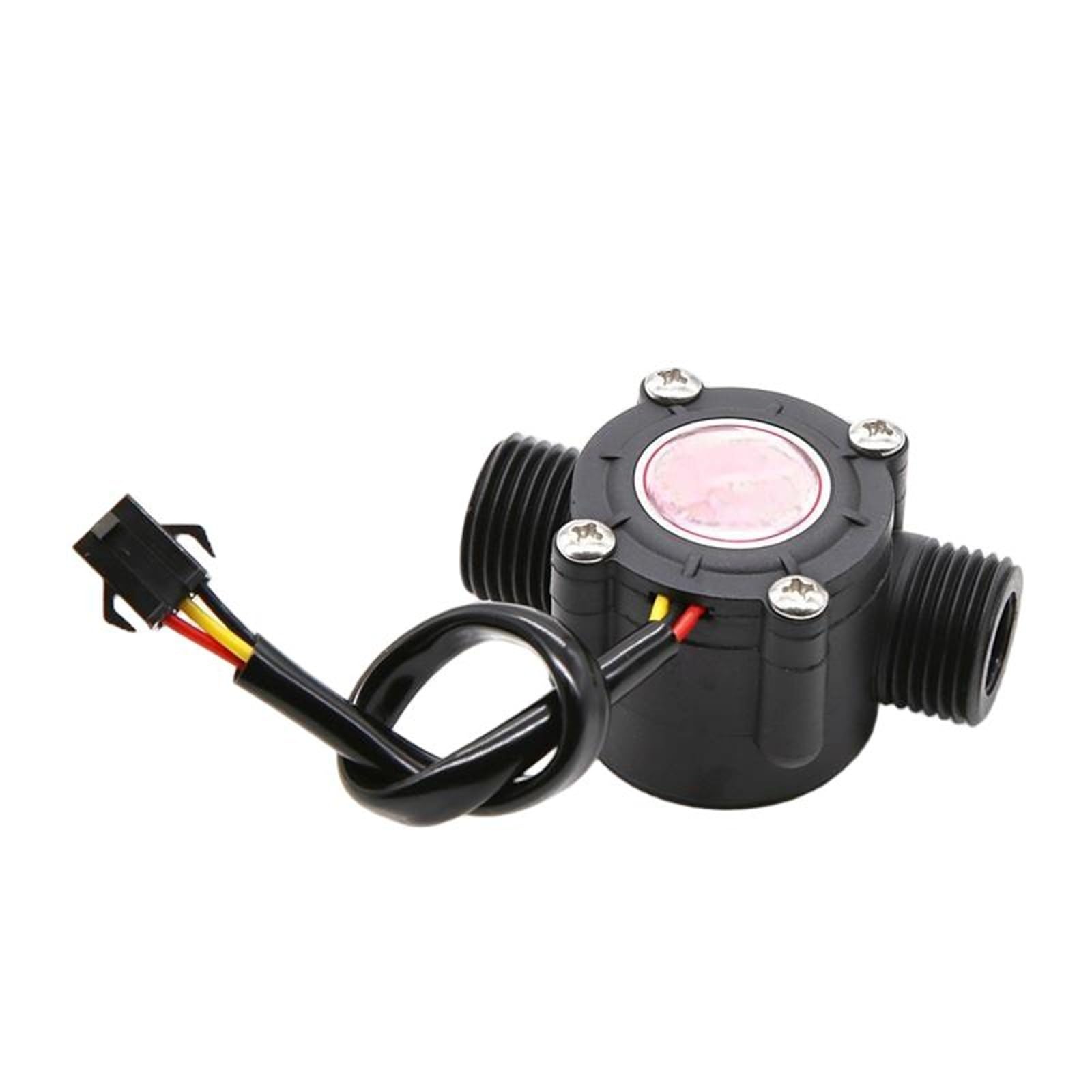 MKHQST Flowmeter 5pcs Hall-effect Water Flow Sensor Pulse Signal 1/2-inch DN15 Electromagnetic Meter S201 Switch For Heaters(Black)