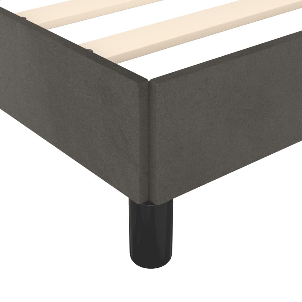 vidaXL Polsterbett, Bett Bettgestell mit Lattenrost, Schlafzimmerbett Doppelbett mit Stützbeinen, Bettrahmen Schlafzimmermöbel, Dunkelgrau 120x200cm Samt