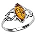 Amber Sterling Silver Celtic Ring Small Thin Sizes
