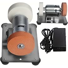 Mini Bench Grinder, Electric Multi-Purpose Grinding Machine for Metal, Wood, Knife Making, Jewelry Buffing, 6.3 x 3.5 Inch Base