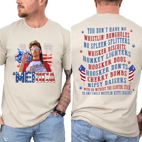 Joe Dirt T Shirt - Funny 4th of July Tee - Merica Shirt - Snakes and Sparklers T-Shirt (US Alpha Large Regular Regular Multicolor - Sand)