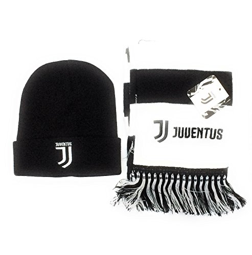 Juventus Juve officiële colsjaal + muts Juve officieel logo zwart