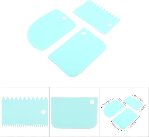 Miniatura 3 de ANGGREK 3 espátulas para hornear, espátulas de crema, herramientas de pastelería, raspador de masa de cocina, kit de raspador de crema para