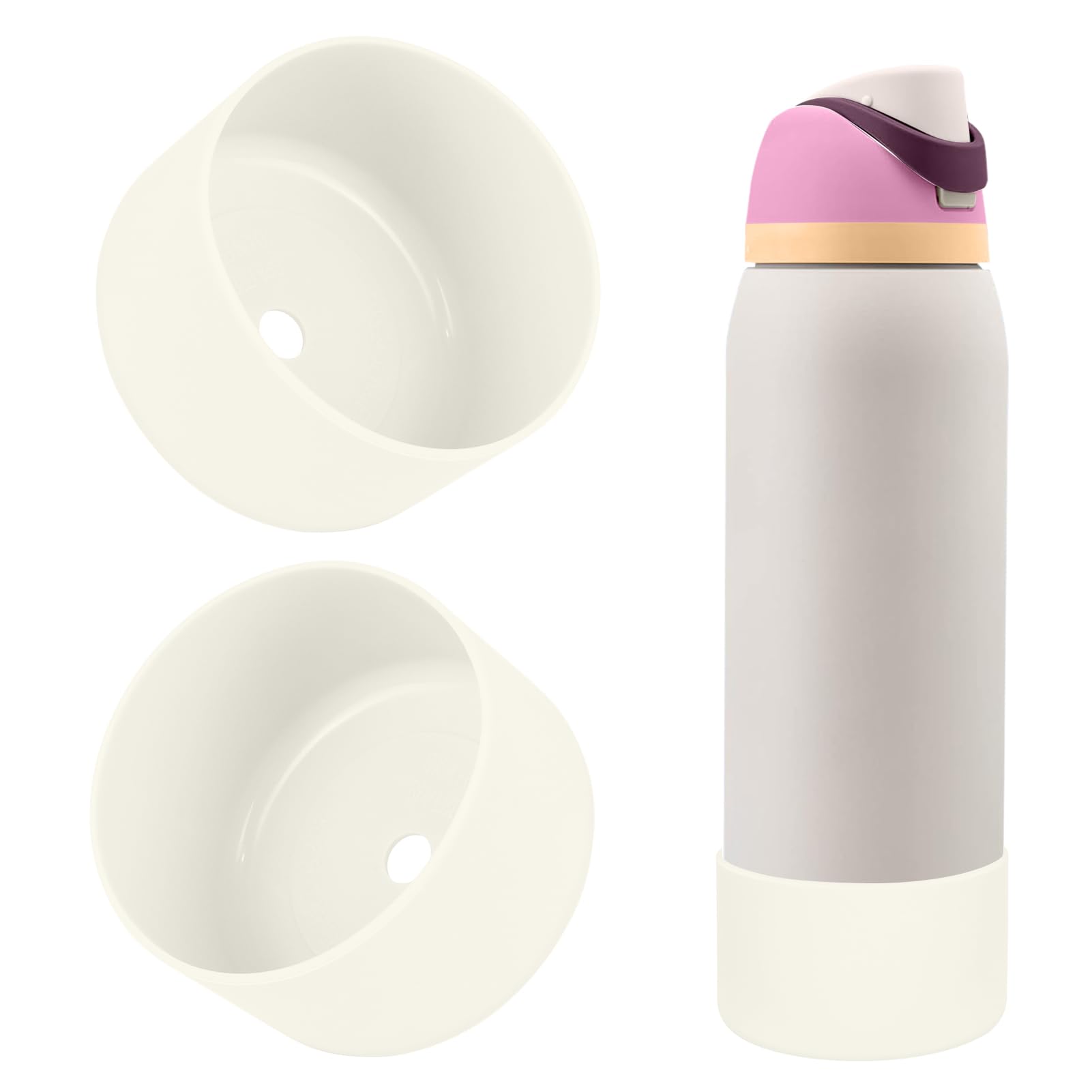 BKBY 2PCS Silicone Water Bottle Boot, Compatible with Owala 24oz 32oz 40oz, Protective Anti-Scratch & Anti-Dent No Noise Sleeve Cover for FreeSip/Twist/Flip Water Bottles (Daybreak, 40oz) โ image 1