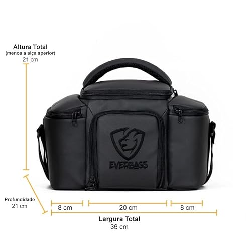 Bolsa Térmica Porta Marmita Fitness Top Black Luxo Academia Dieta