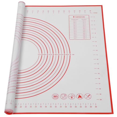 Extra Large Silicone Kneading Mat, 80x60cm Non-Stick Kneading Mat for Rolling Out Dough, Red with Measurement, Non-Slip Dough Pad for Counter, Ideal for Baking and Crafts Extra Large Silicone Kneading Mat, 80x60cm Non-Stick Kneading Mat for Rolling Out Dough, Red with Measurement, Non-Slip Dough Pad for Counter, Ideal for Baking and Crafts