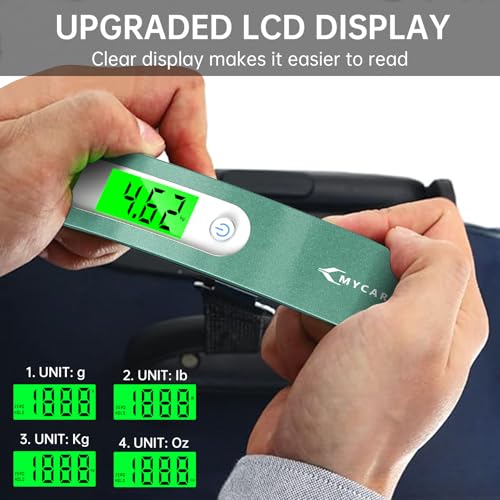 MYCARBON Luggage Scale Portable Digital Weight Scale for Travel Suitcase with Tare Function 110 Lb/ 50Kg Capacity (Green) - Image 3
