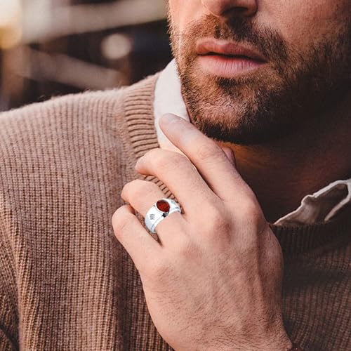 Ruby Rings for Men 925 Sterling Silver 10K 14K 18K Gold Red Ring for Men Signet Band Ring Size6-142