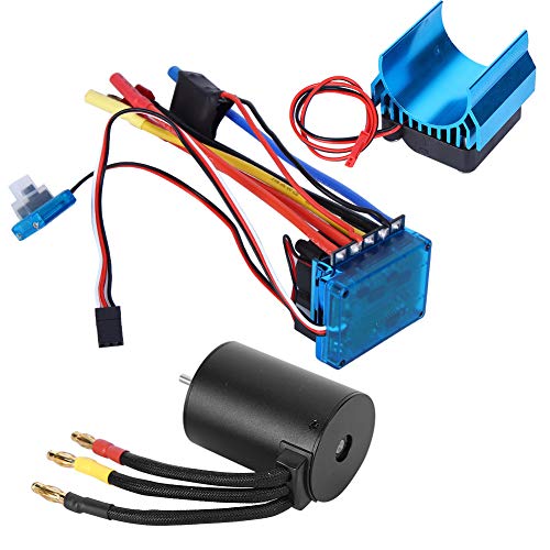 Silnik bezszczotkowy ESC, 3650 45A/60A/80A/120A ze stopu 1:10 zdalnie sterowany silnik pojazdu ESC zestaw RC Motor 3100KV, bezszczotkowy ESC i radiator pasujący do 1/10 RC Toy Car (120A)