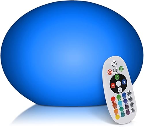 MoNiBloom Luz oblata LED de 12 pulgadas con control remoto, recargable, 16 colores cambiantes, lámpara de escritorio, luz de guardería, lámpara de