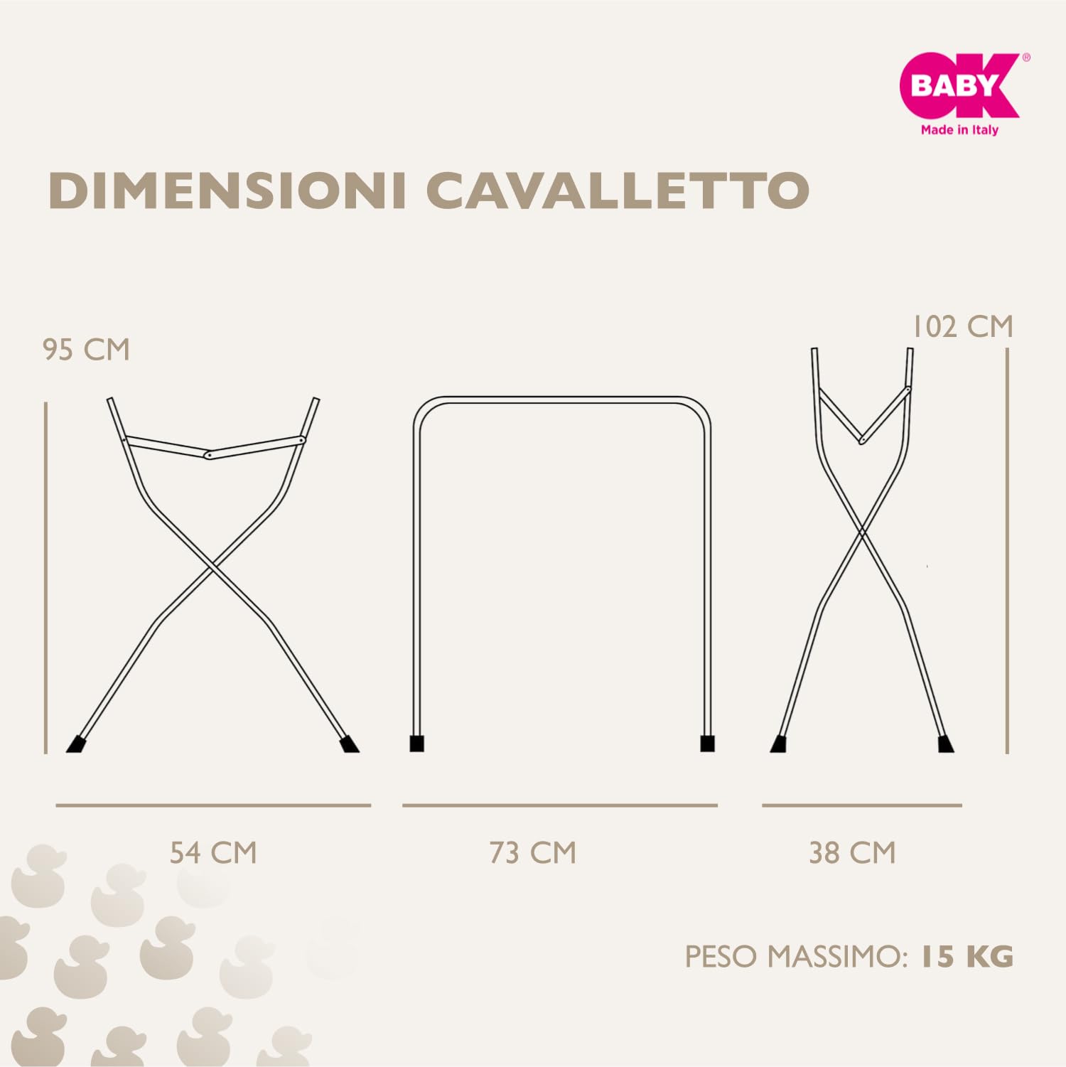 OKBABY Cavalletto in Metallo Supporto per Vaschetta Compatibile con Onda Baby