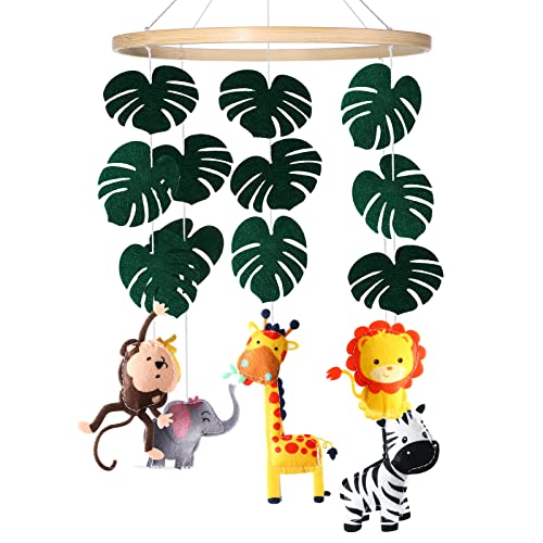 Image of Tudomro Woodland Baby Mobile for Crib Jungle Animal Felt Mobile for Crib Safari Baby Nursery Mobiles Woodland Nursery Decor for Boys Girls Room Decor Gifts Toys(Vivid Style)