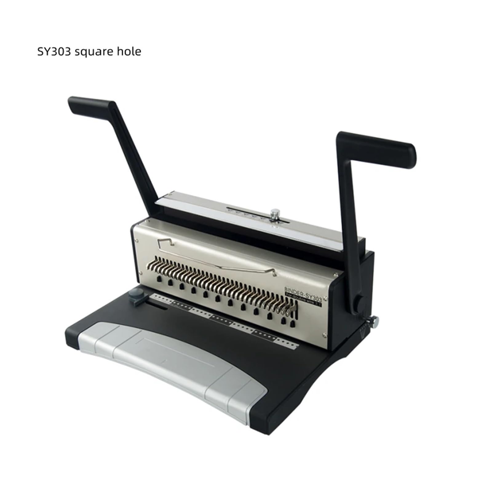Machine de reliure à 34 trous Perforatrice carrés/ronds S303/SY303 double bobine 3:1 pour le bureau(S303 square hole)