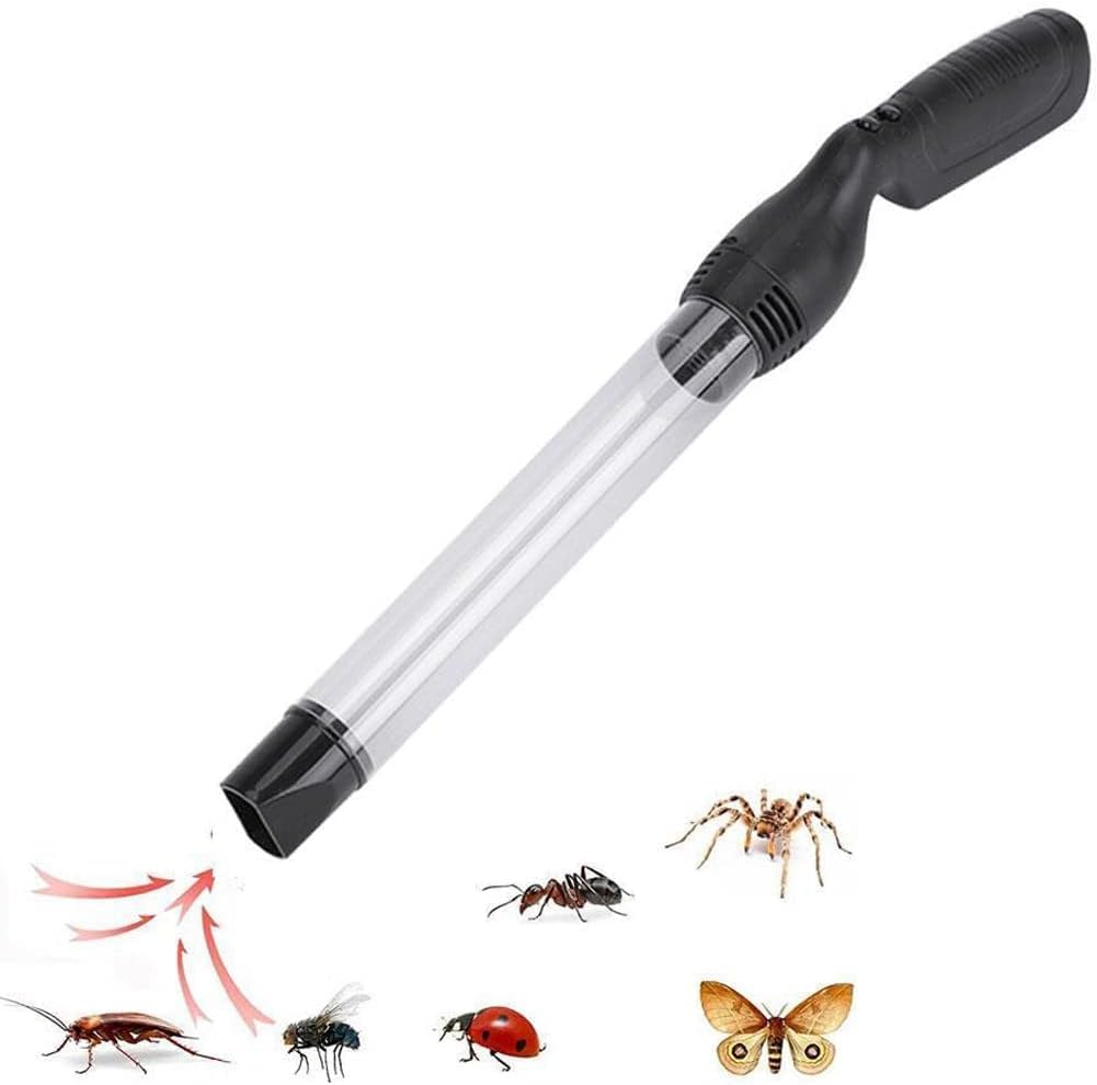 Handheld Bug Vacuum, Battery Powered Insect Catcher with LED Light for Spiders, Cockroaches, Ants, Indoor Outdoor Pest Control