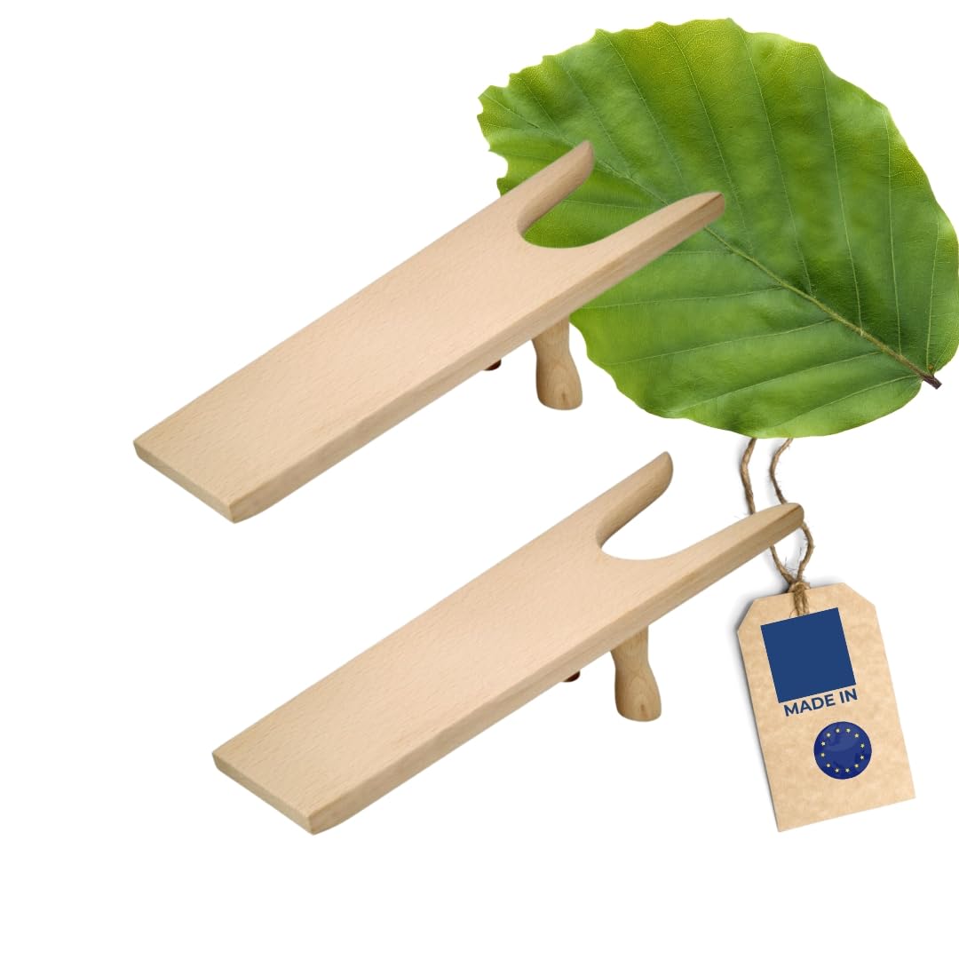 Stiefelknecht / 4 Bürsten - Stiefelzieher Mit Langem Holzgriff Zum Aufstützen - Bürste