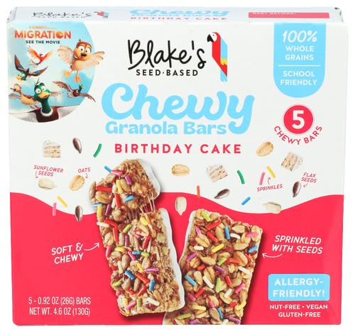 Generic Blakes Seed Base.d Chewy Birthday Cake Bars 4.6 Oz (Pack of 6)