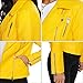 Fahsyee Women's Yellow Leather Jackets, Faux Motorcycle Bomber Moto Biker Plus Size Coat Short Lightweight Vegan Pleather Fashion M