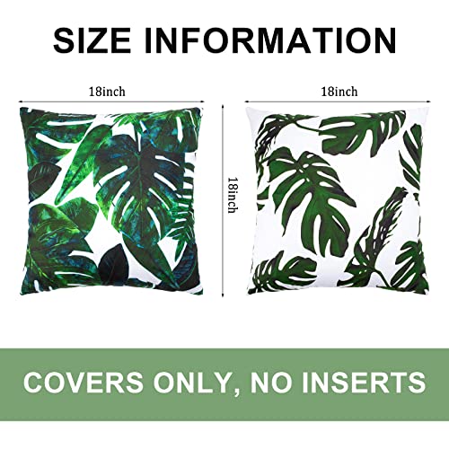 Yikki Set of 4 Cushion Covers 18x18 Inch, Waterproof Outdoor Cushion Covers, Tropical Leaves Pillow Cases, 45 x 45cm Decorative Thorw Pillow Covers, Sofa Pillowcases for Bedroom Office Car Home Decor 4 Yikki Set of 4 Cushion Covers 18x18 Inch, Waterproof Outdoor Cushion Covers, Tropical Leaves Pillow Cases, 45 x 45cm Decorative Thorw Pillow Covers, Sofa Pillowcases for Bedroom Office Car Home Decor - Image 4