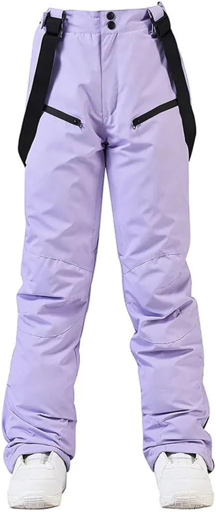 Men Women Ski Pants Windproof Winter Thicken Snow Pants Outdoor Sports Snowboarding Breathable Strap Trousers