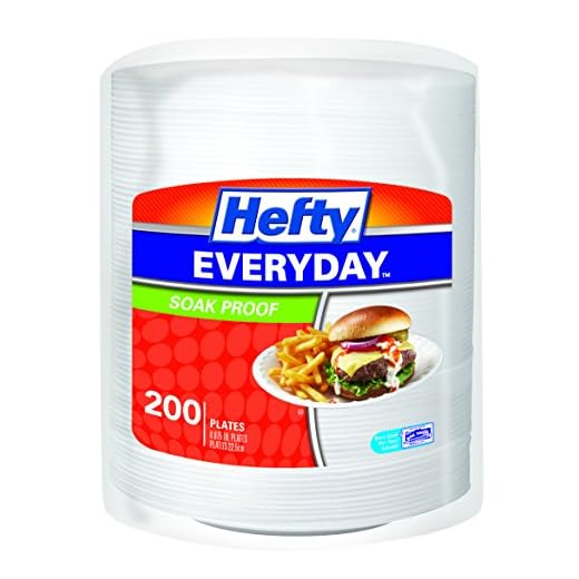 Hefty Medium Round Foam Disposable Plates - 200 Count