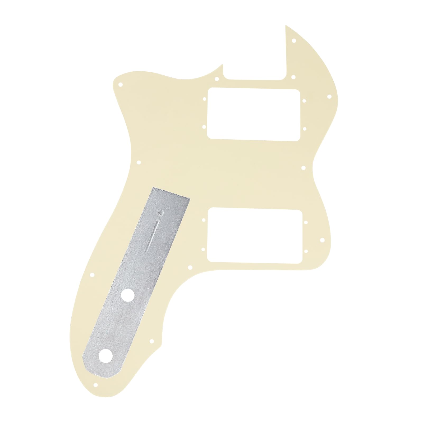Banworks 3 Ply Tele HH Pickguard 12 Holes Wide Range Pickup Slot Cover Telecaster Pickguard Scratch Plate for USA/Mexican Fender Vintage 72 Tele Thinline Style Electric Guitar JT-HB-07 Cream - Image 3