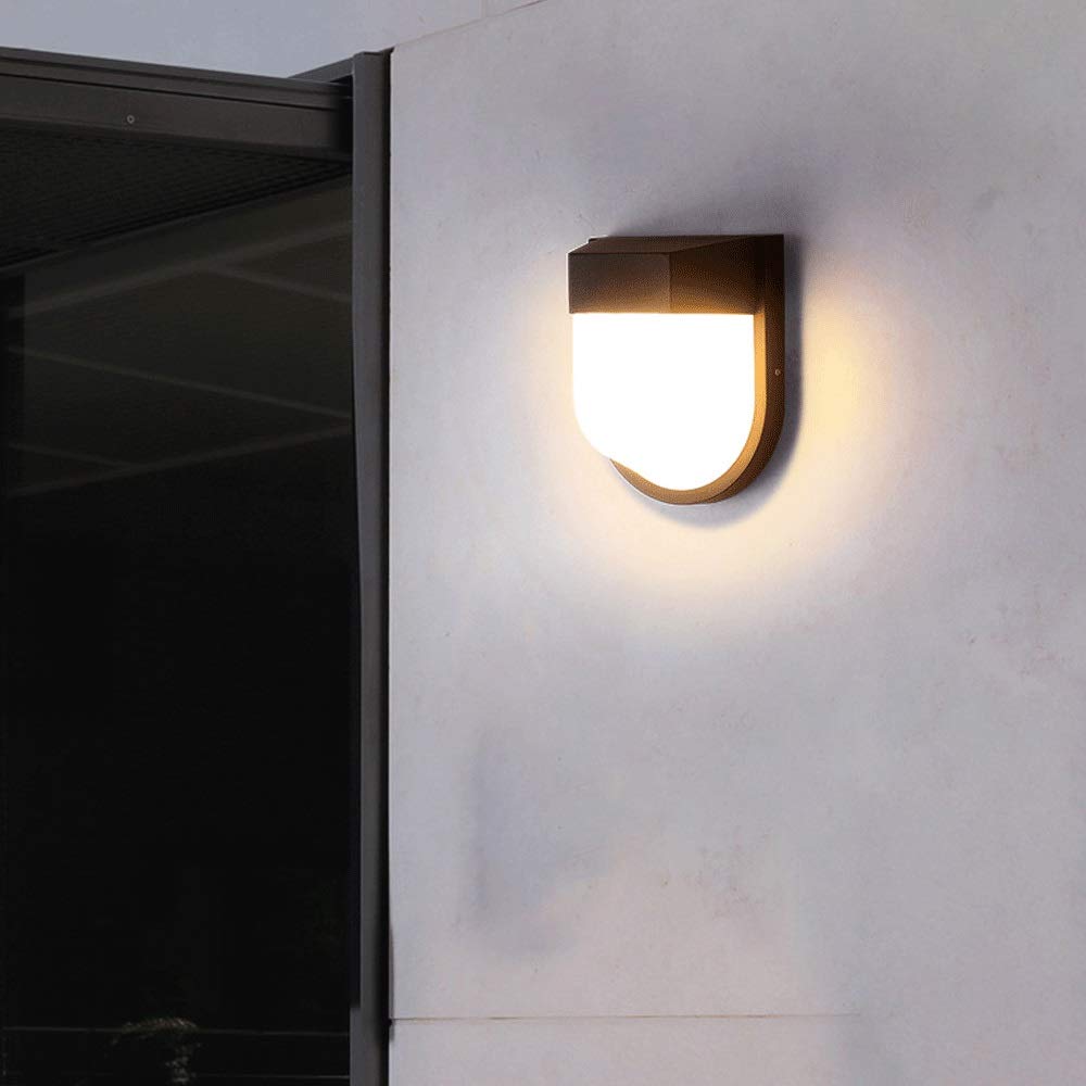 YSJNGF Led IP65 Wodoodporny Aluminiowy kinkiet zewnętrzny górę w dół do patio, ogrodu, przedpokoju, balkonu, werandy (ciepły biały) [klasa energetyczna A+]
