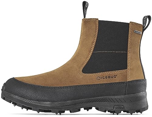 Icebug Boda BUGrip Men's Winter Walking Boots with Steel Studs – Slip-Resistant Traction – Zipper Closure