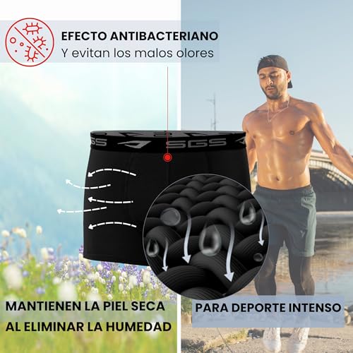 Boxer hombres pack de 6 cómodos para oficina y entrenar 3