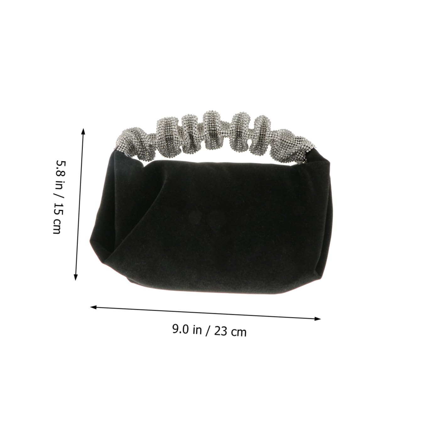 GALPADA Negro Bolso de Terciopelo de Imitación de Gemas Fiesta