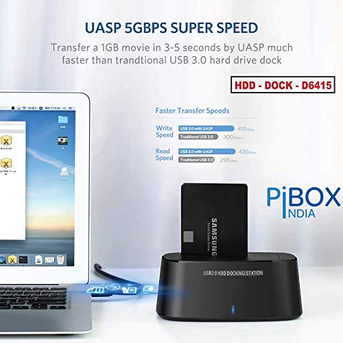 PiBOX India, USB 3.0 Hard Drive Docking Station (USB to SATA Docking Station) with 16TB+ Drive Support for 2.5 Inch & 3.5 Inch HDD SSD- Supports... - Image 5
