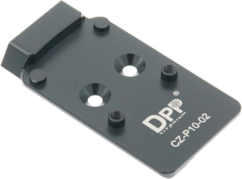 DPP Titanium Adapter Plate Compatible with CZ P10 Optic Ready and Holosun 407C/507C/508T Trijicon RMR/SRO-CZ-P10-02