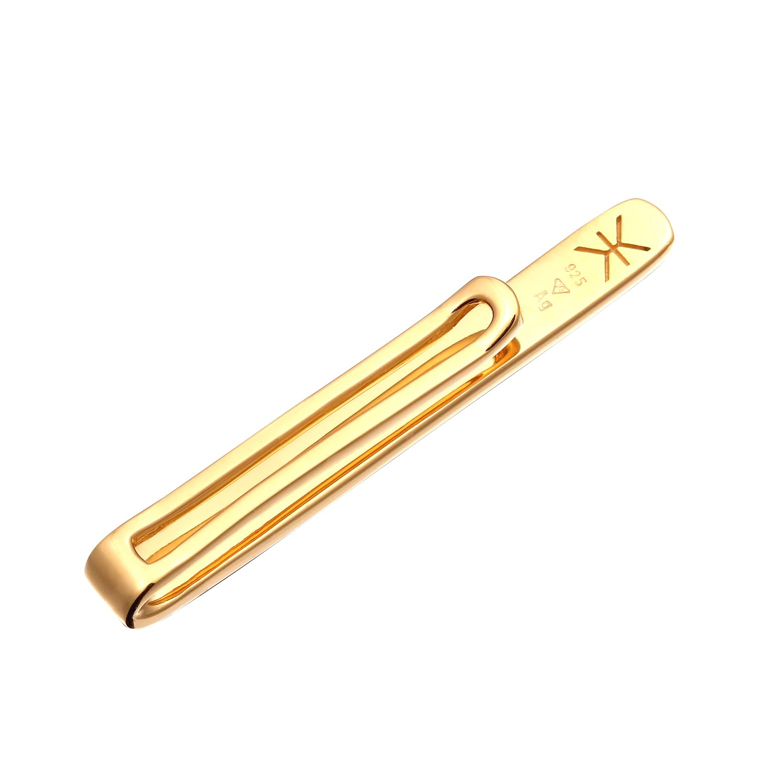 Kuzzoi Épingle à cravate avec émail bleu (4,5 mm) pour cravates normales en argent sterling 925 plaqué or accessoire pour homme