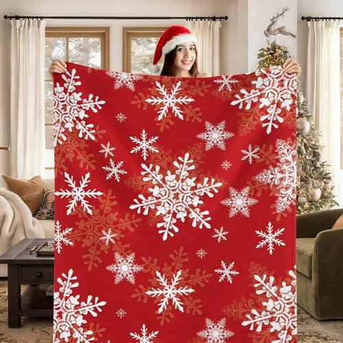 JOTOM Weihnachten Kuscheldecke, Flauschig Weihnachtsdecke 130x150cm,...