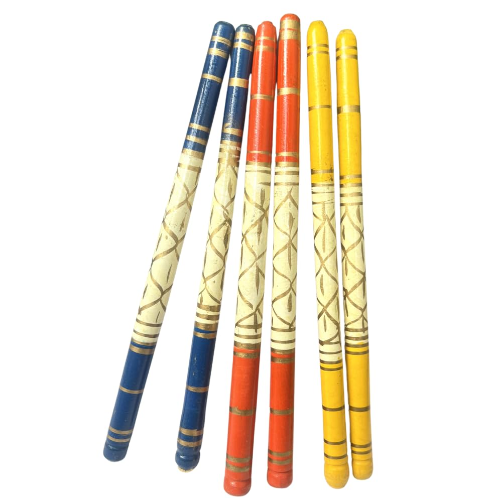 Stylish Colorful Dandiya Sticks for Dance, Multicolor Traditional Dandiya Stick for Women, Garba Sticks for Night Dance, Wooden Dandiya Sticks for Navratri, (5 Pairs) (B0DDC4QJ66) Amazon Price History, Amazon Price Tracker