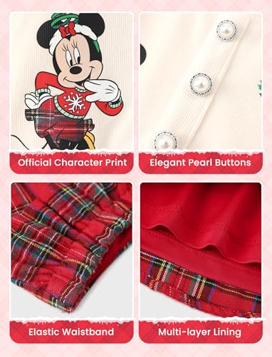 Image of Disney Frozen Elsa Minnie Princess Girl Outfit Knit Top & Tweed Skirt Set 2-13Y