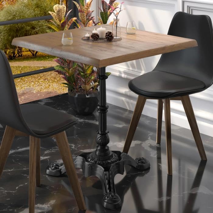 Paris | Bistro Tischgestell | Schwarz | 3 Fuß: Ø 50 cm | Säule: 72 cm | Gusseisen | Gesamthöhe: 72cm | max: Ø60cm Tischplatte