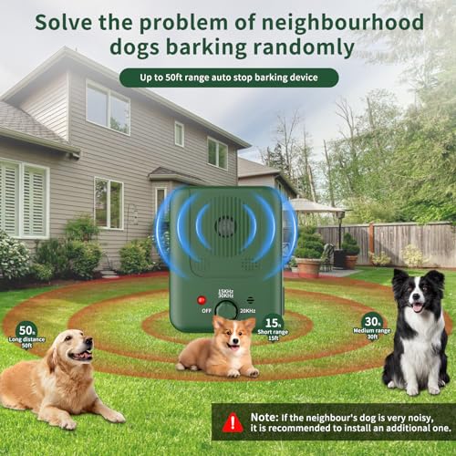 QEWEUUIE Anti Bell Gerät Hunde,3 Modi Antibell Ultraschall Gerät,50 Fuß Antibell für Hunde,IPX4 wasserdicht,Antibell für hundefür drinnen und draußen,Geeignet für große, mittelgroße und kleine Hunde